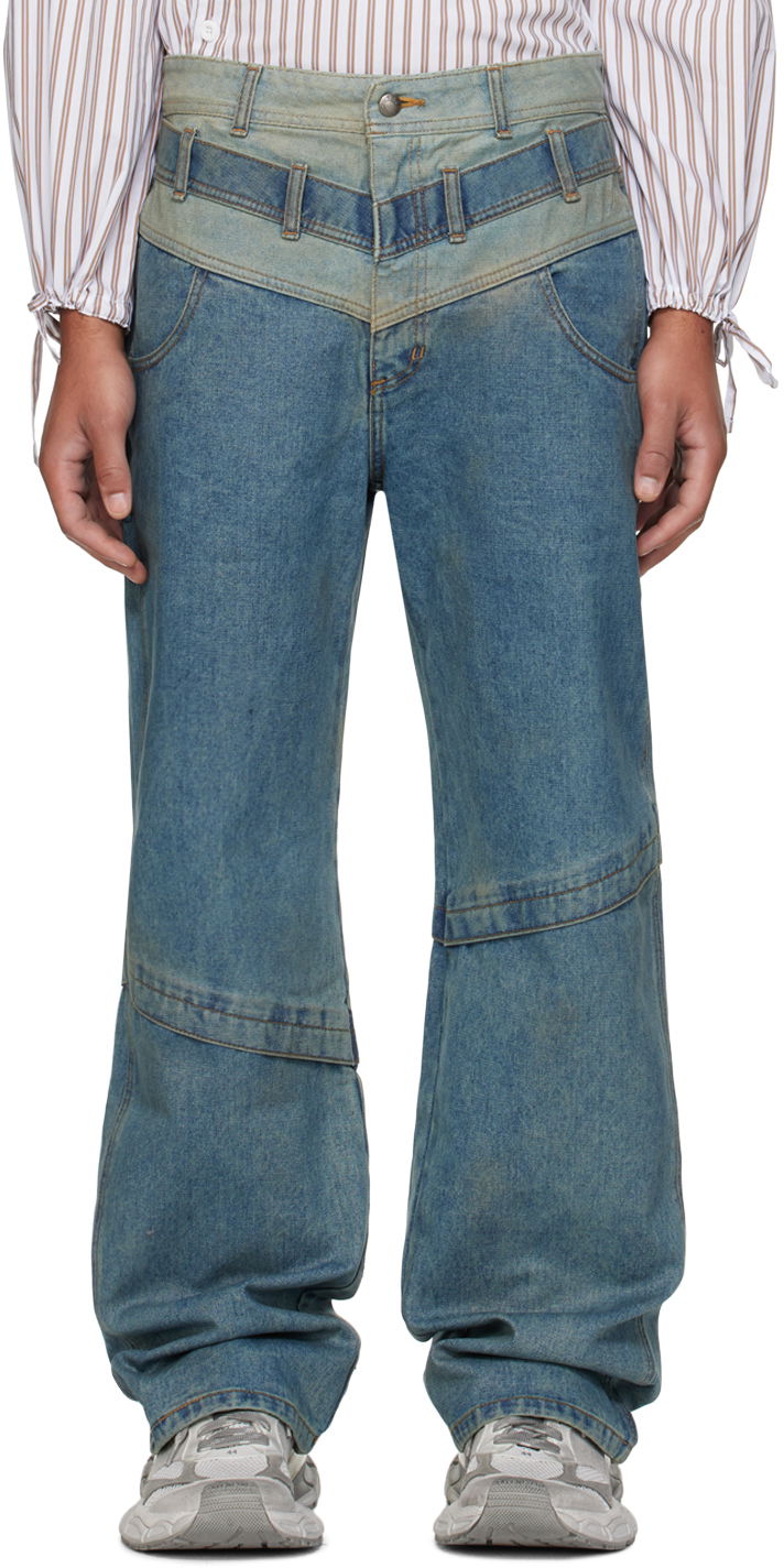 Jeans Andersson Bell Layered Wide Leg Jeans Blå | apa740m