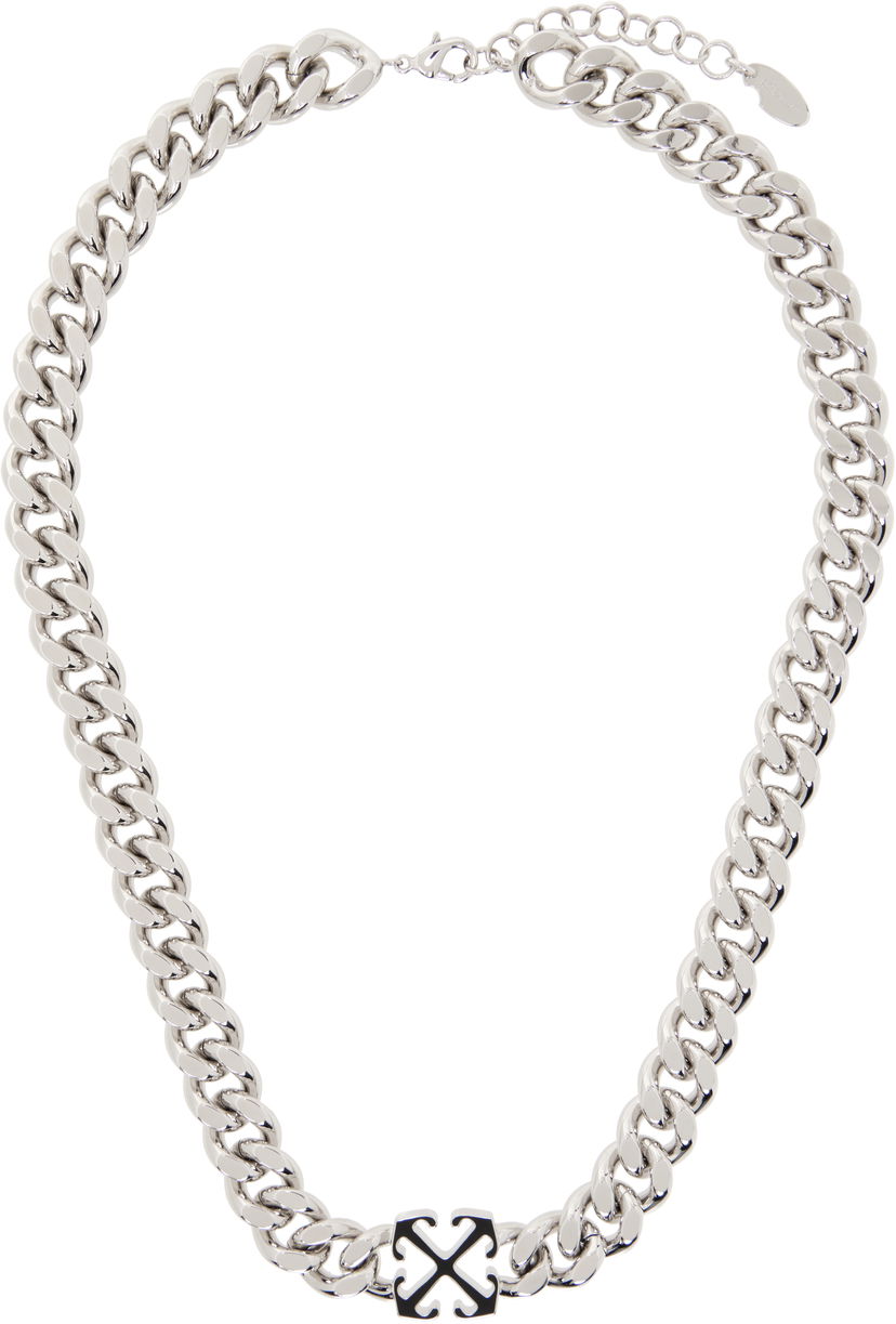 Halskæde Off-White Chain Necklace With Enamel Arrow Metalisk | OMOB156C99MET0017210