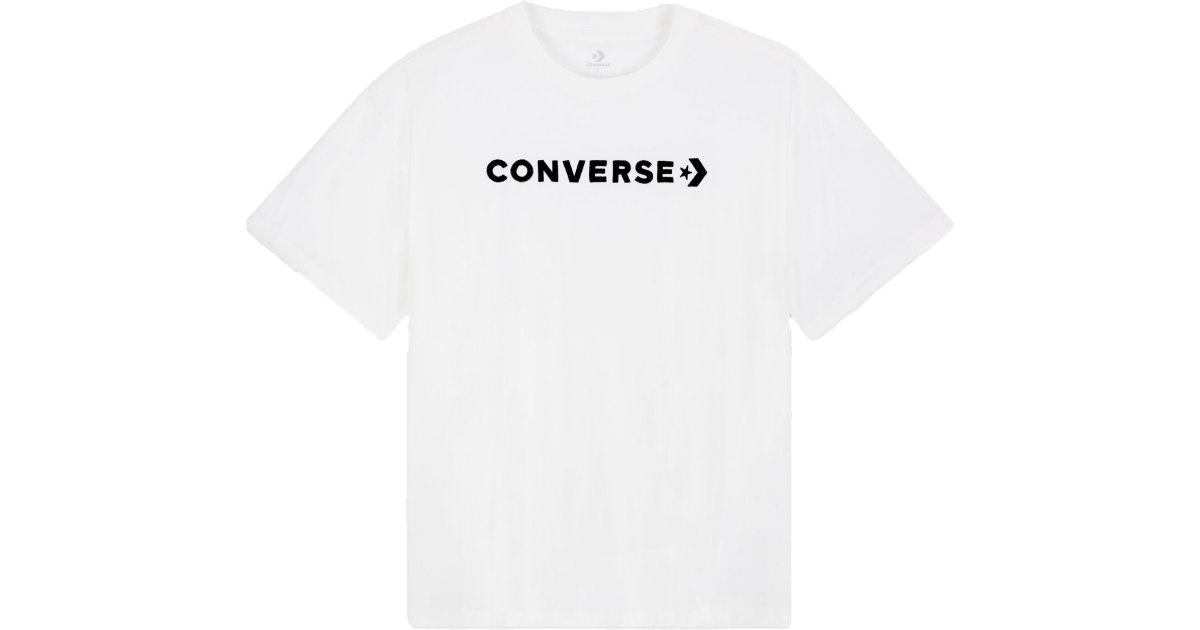 T-shirt Converse Strip Wordmark Relaxed Hvid | 10024661-a01-102, 1