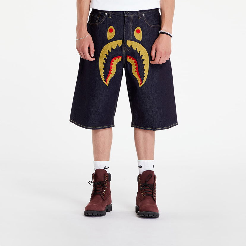 Shorts BAPE A BATHING APE Shark Denim Shorts Indigo Sort | 001DSK301002M ING