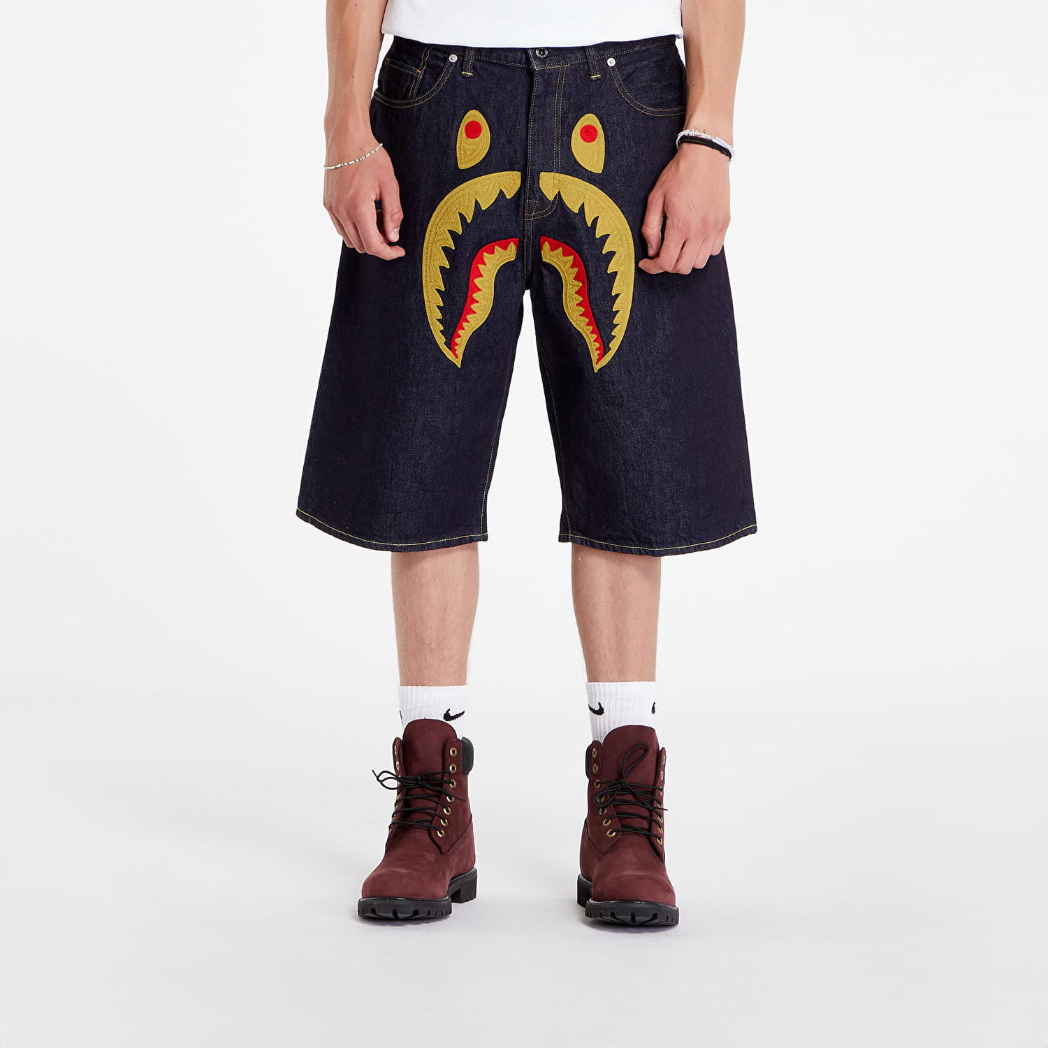 Shorts BAPE A BATHING APE Shark Denim Shorts Indigo Sort | 001DSK301002M ING, 0