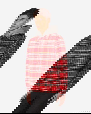 Skjorte Off-White Flannel Skate Shirt Red Rød | OMGA227S23FAB001 2510, 2