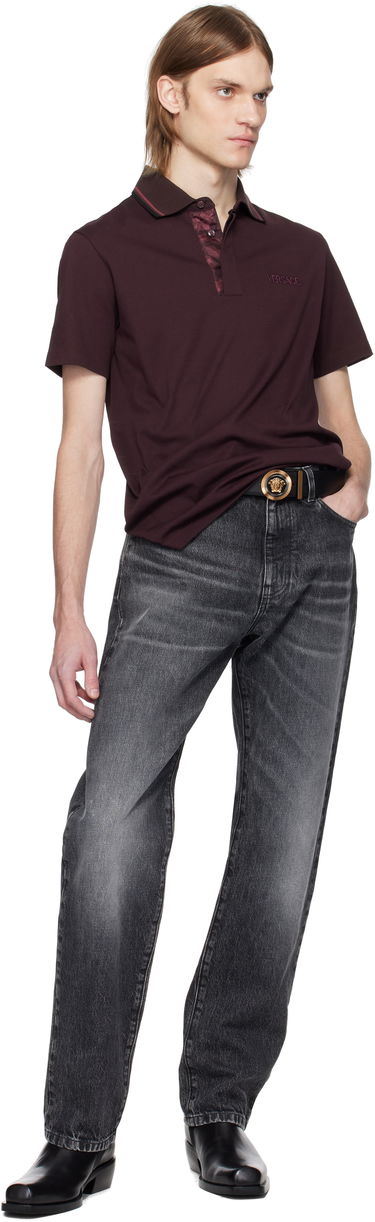 Polo skjorte Versace Versace Piqué Polo Bourgogne | 1015808_1A11072, 3