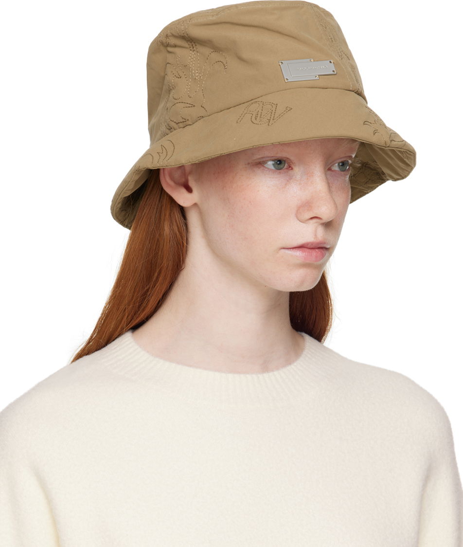 Hat Feng Chen Wang Feng Chen Wang Quilted Bucket Hat Beige | FUF14AC15K, 1