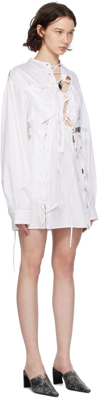 Kjole Ottolinger Ottolinger Lace-Up Mini Dress Hvid | 1100301, 1