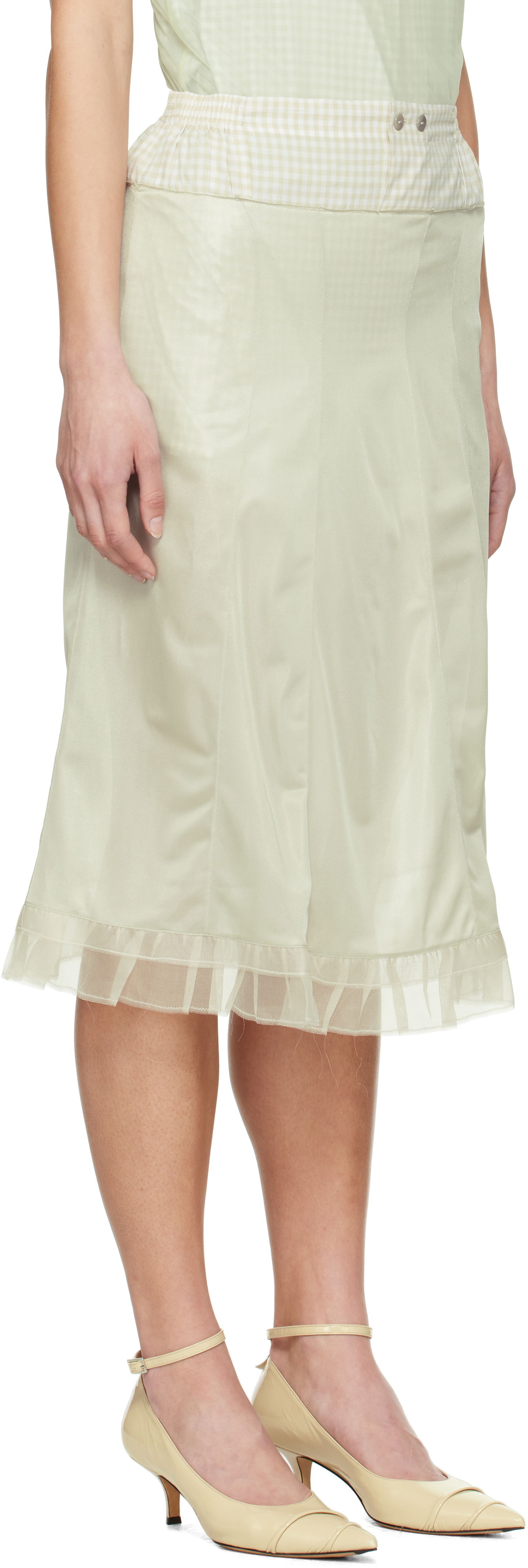 Nederdel Maison Margiela Maison Margiela 'Anonymity Of The Lining' Midi Skirt Grøn | S51ME0030 MTJ022, 1