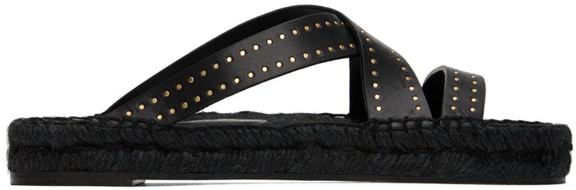 Skopleje ISABEL MARANT Isabel Marant Ika Espadrille Crisscross Sandals Sort | 23PEP0004FA-A1C69S