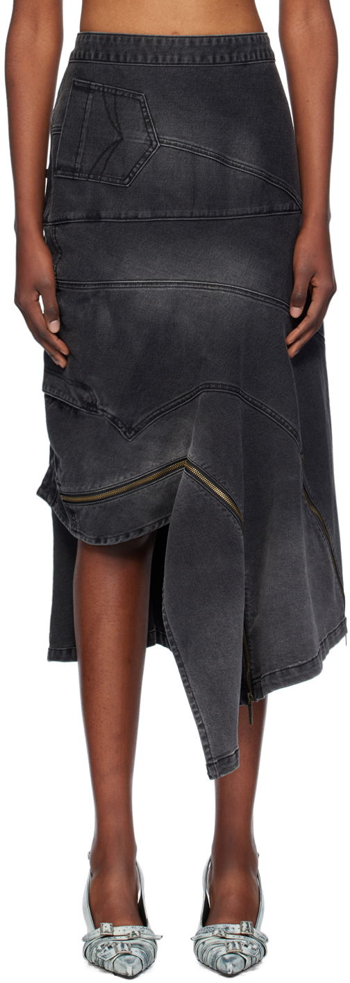 Nederdel Feng Chen Wang Feng Chen Wang Deconstructed Denim Midi Skirt Grå | FWF18SK04, 0