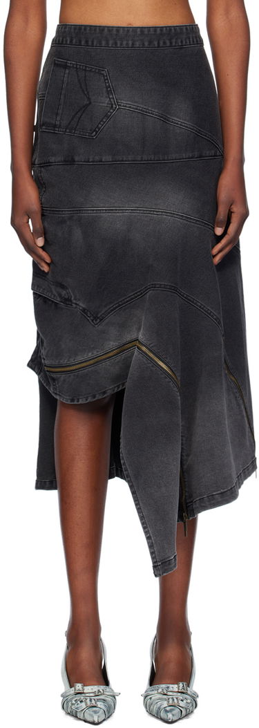 Nederdel Feng Chen Wang Feng Chen Wang Deconstructed Denim Midi Skirt Grå | FWF18SK04, 0
