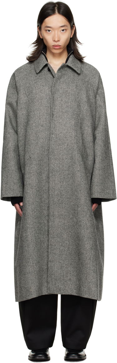 Frakker sage NATION SAGE NATION Takeshi Herringbone Coat Grå | S028 TAKESHI COAT WOOL BLACK A, 0