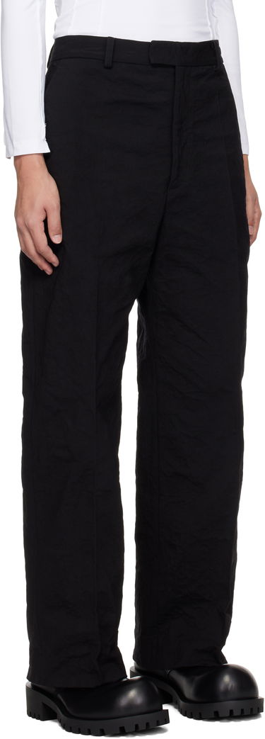 Bukser VETEMENTS Vetements Metalized Wrinkled Tailored Trousers Sort | UA66PA110B, 1