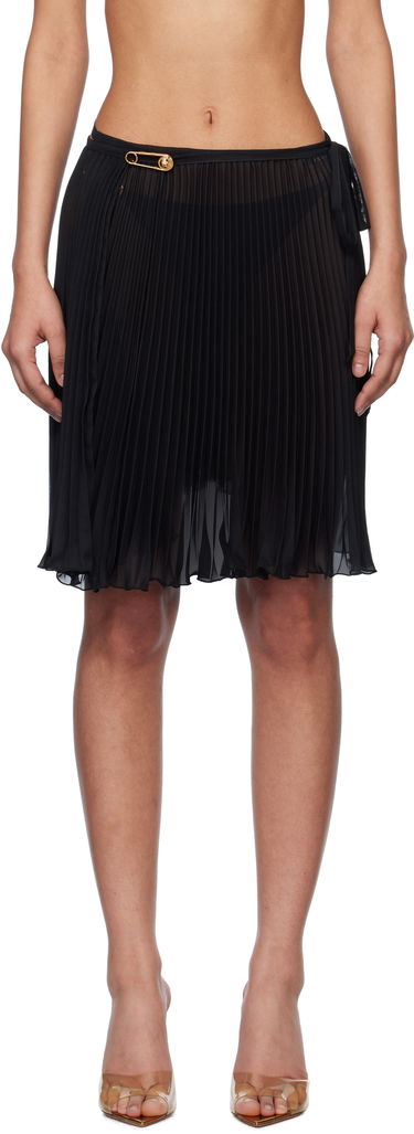 Nederdel Versace Versace Safety Pin Pleated Cover-up Mini Skirt Sort | 1019047_1A13679, 0