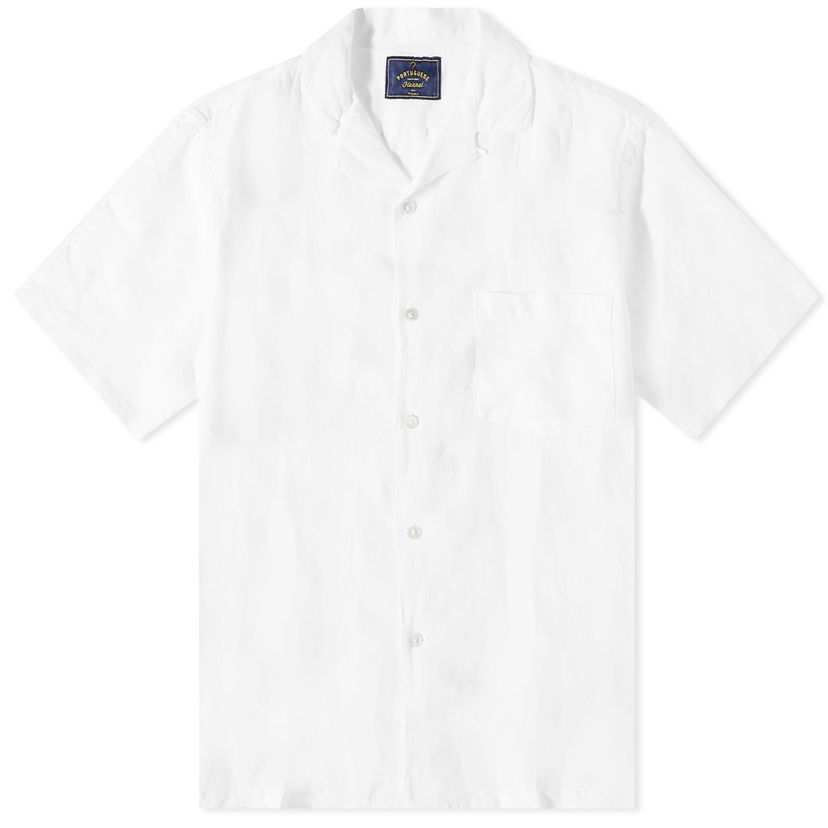 Skjorte Portuguese Flannel Portuguese Flannel Linen Camp Vacation Shirt Hvid | SS23-0100WHT