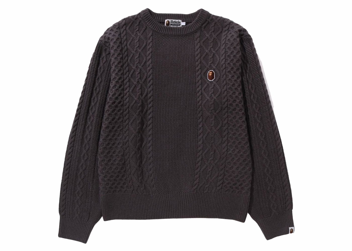 Sweater BAPE BAPE Ape Head One Point Knit Sweater Gray Grå | 1J80-120-004, 0