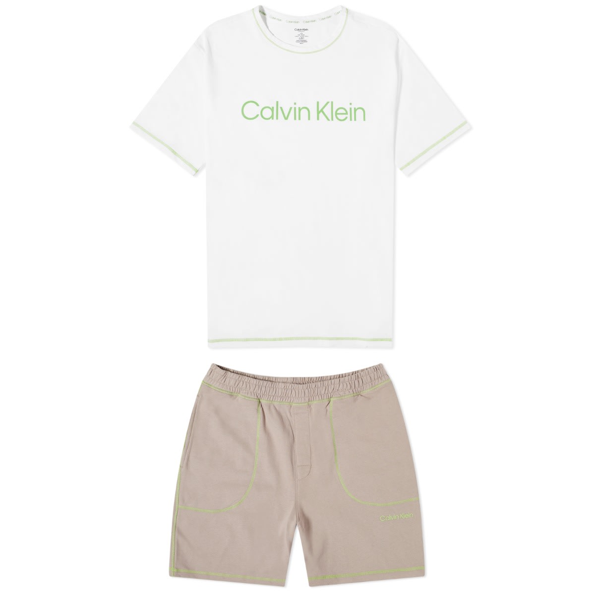 Pyjamas CALVIN KLEIN Future Shift Short Sleeve Lounge Set Hvid | 000NM2471EKDD, 0