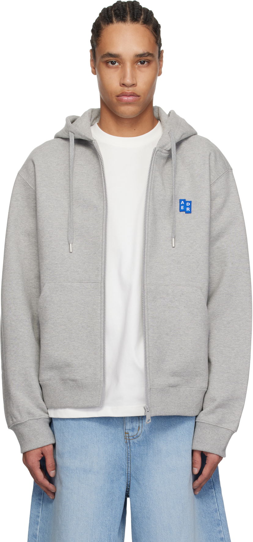 Sweatshirt ADER ERROR ADER error Significant TRS Tag Zip-Up Hoodie Grå | BO42FYHD0401GR
