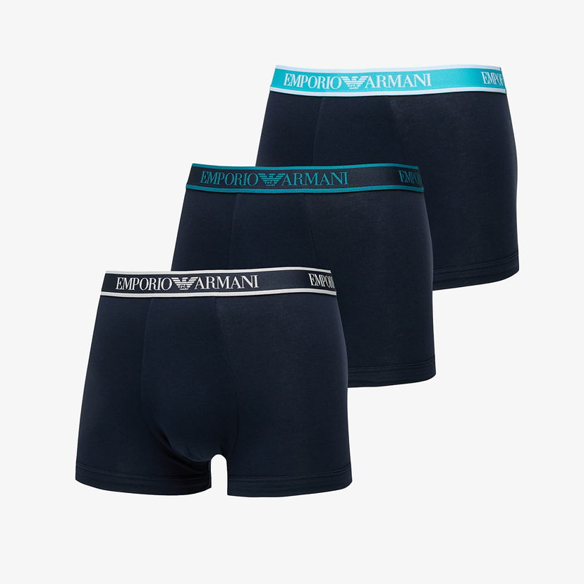 Boksere Emporio Armani EA7 3-Pack Trunk Blue Sort | EM000259AF10779MB139