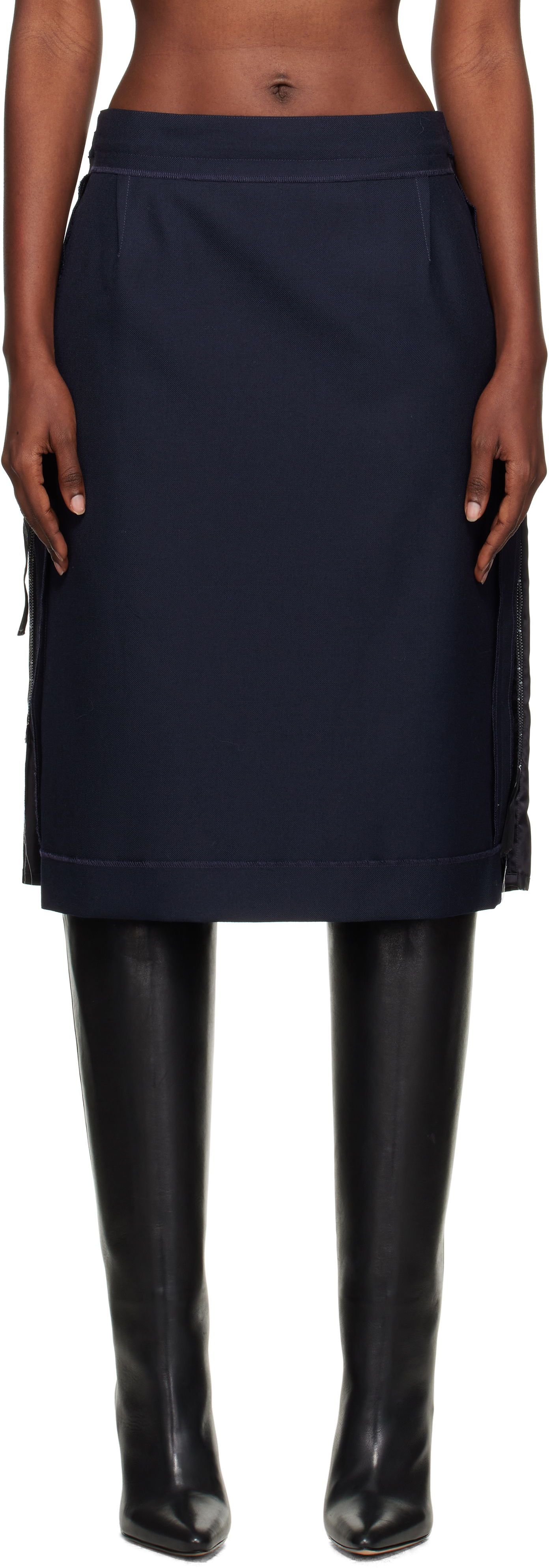 Nederdel Maison Margiela Maison Margiela Reverse Midi Skirt Mørkeblå | S51ME0045 MTN107, 0