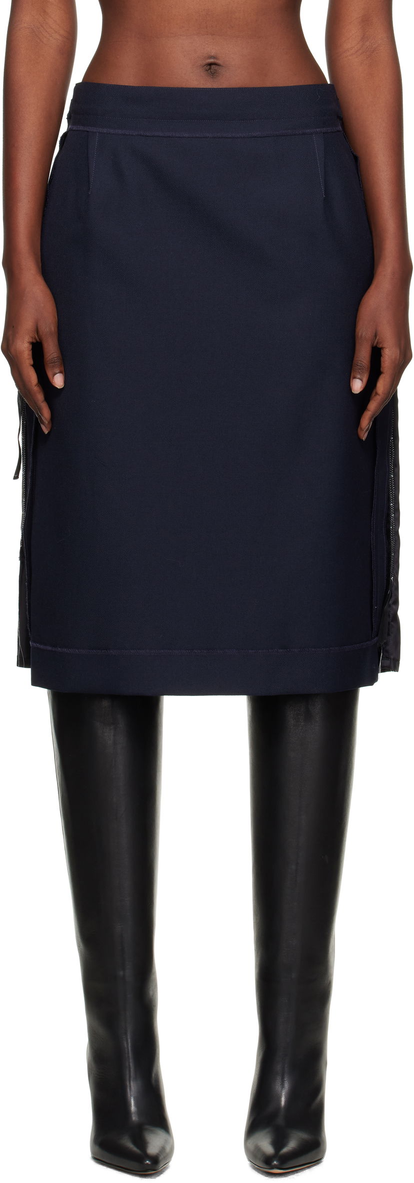 Nederdel Maison Margiela Maison Margiela Reverse Midi Skirt Mørkeblå | S51ME0045 MTN107