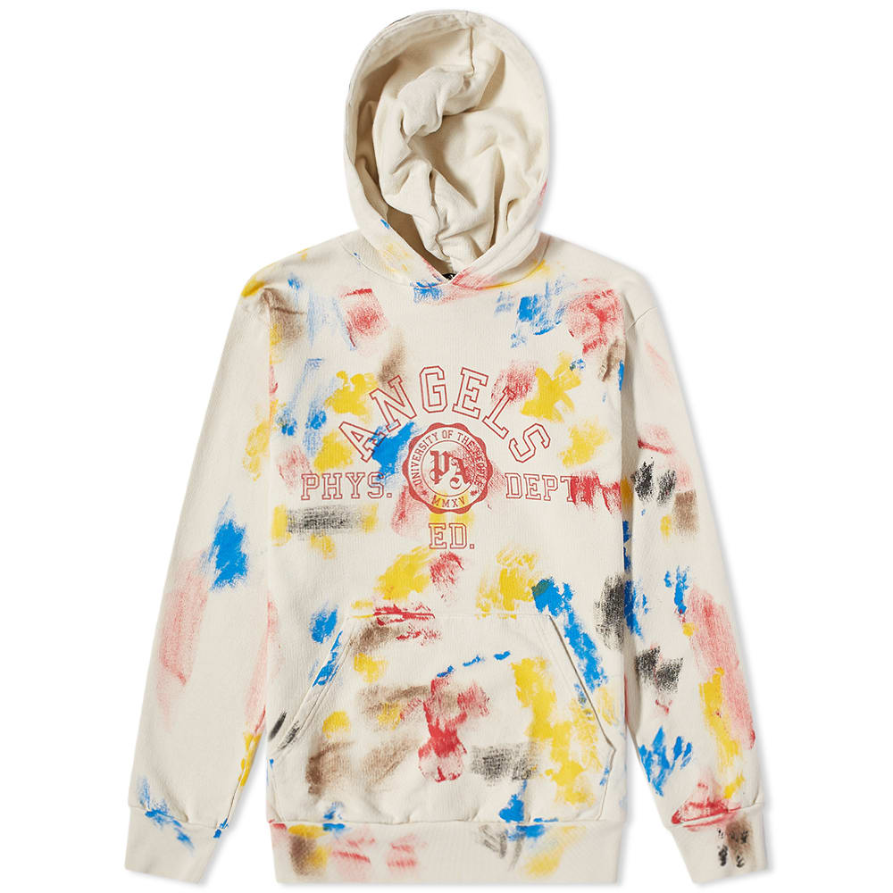 Sweatshirt Palm Angels Printed College Logo Popover Hoodie Beige | PMBB058S22FLE0210325, 0