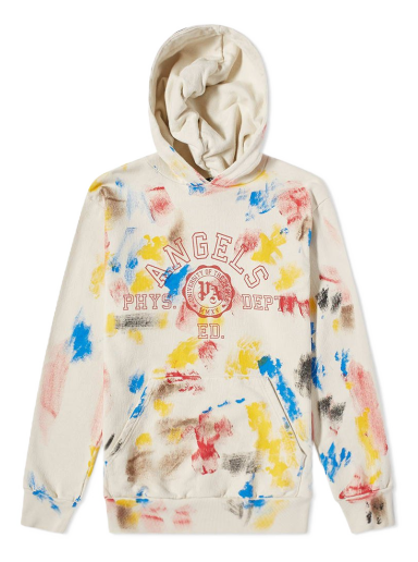 Sweatshirt Palm Angels Printed College Logo Popover Hoodie Beige | PMBB058S22FLE0210325