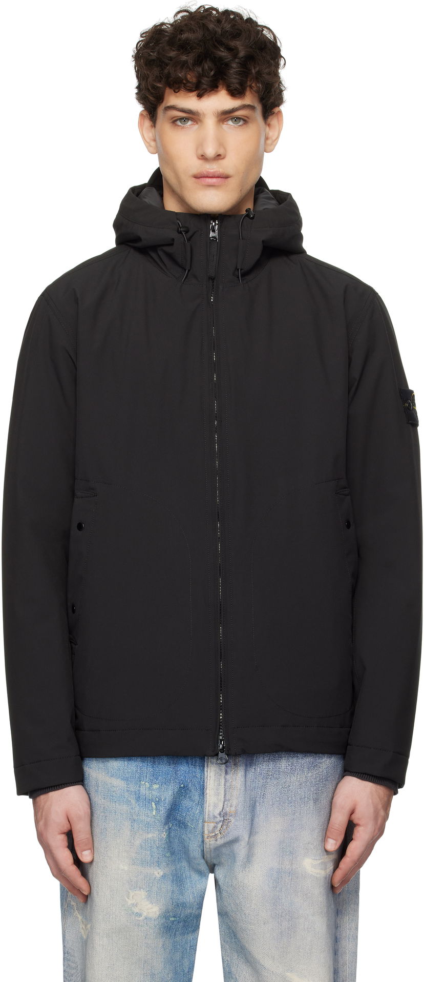 Vindjakke Stone Island Stone Island Soft Shell Jacket Sort | K1S15 4100047 S0A27