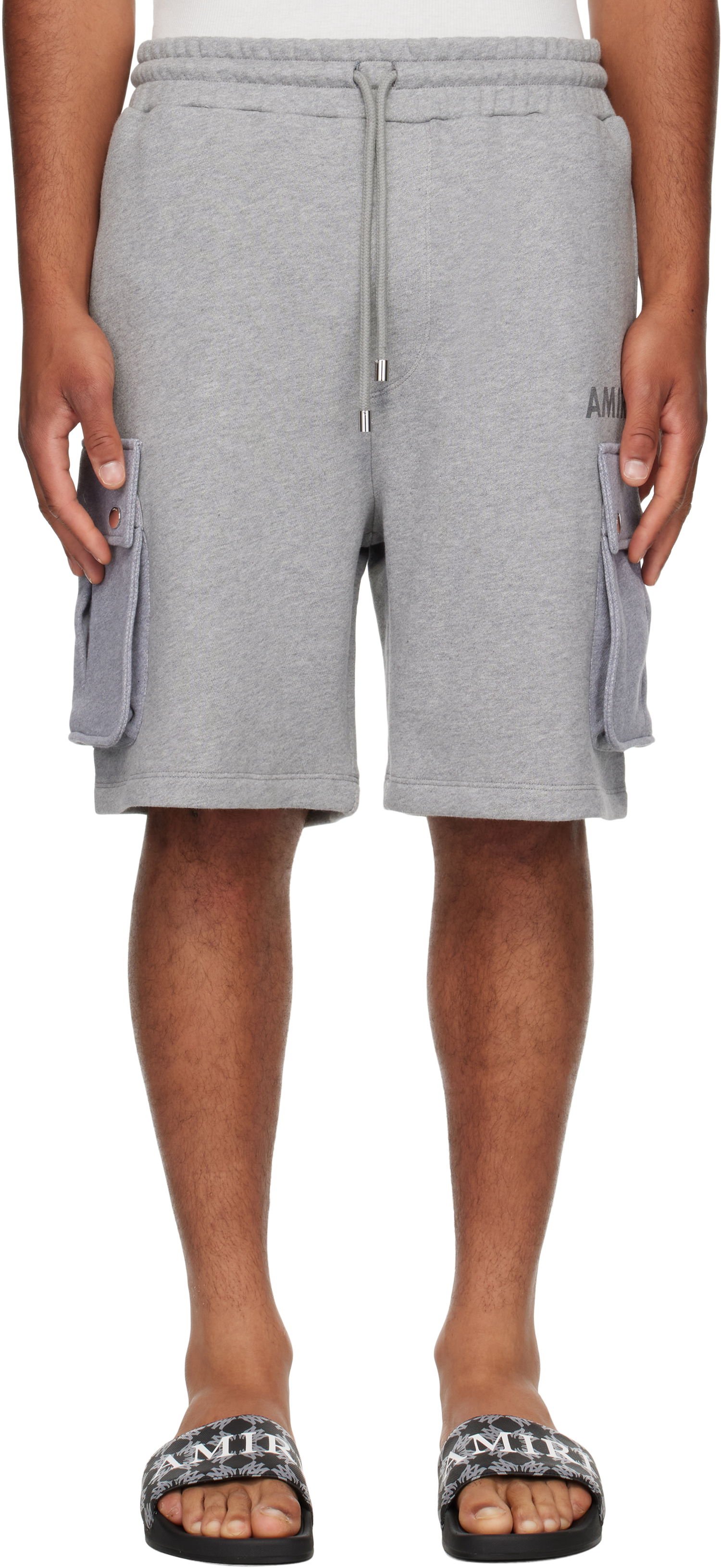 Shorts AMIRI AMIRI Stencil Cargo Shorts Grå | AMJYSH1045, 0