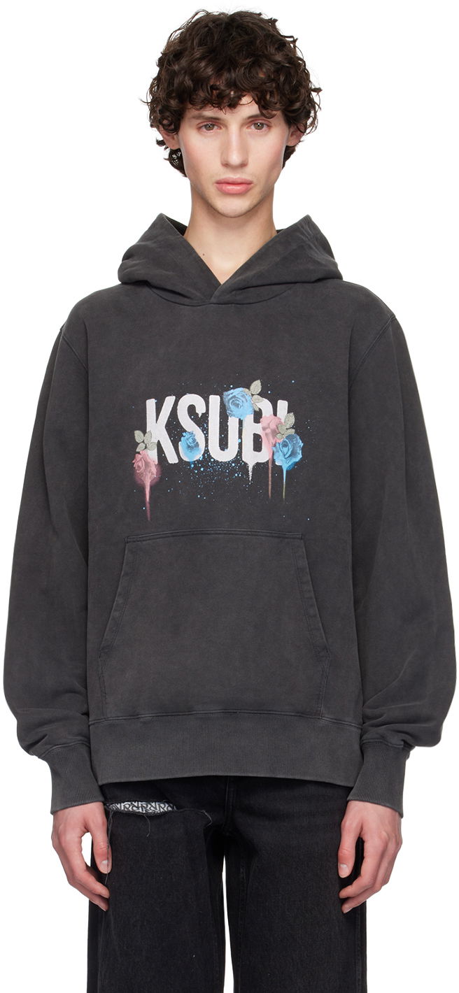 Sweatshirt Ksubi Graff Rose Graphic Print Hoodie Sort | MPF24FL010