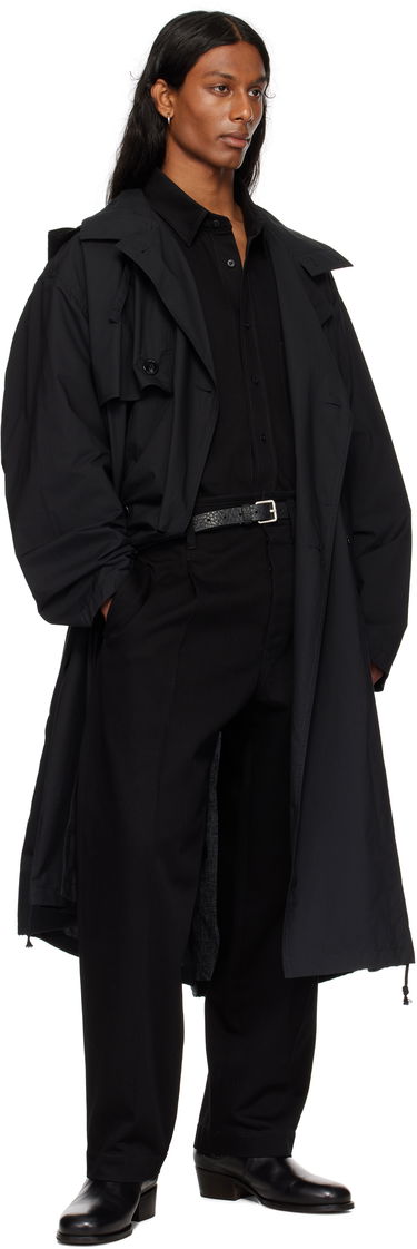 Regnfrakke LEMAIRE LEMAIRE Light Hooded Trench Coat Sort | CO1096 LF1371, 3