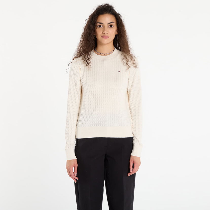 Sweater Tommy Hilfiger Tommy Hilfiger Cable Fine Knit Sweater Beige | WW0WW44993-0F5