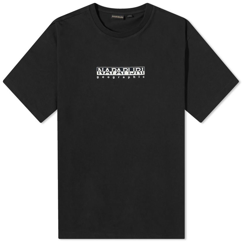 T-shirt Napapijri Box Logo Sort | NP0A4H8S0411