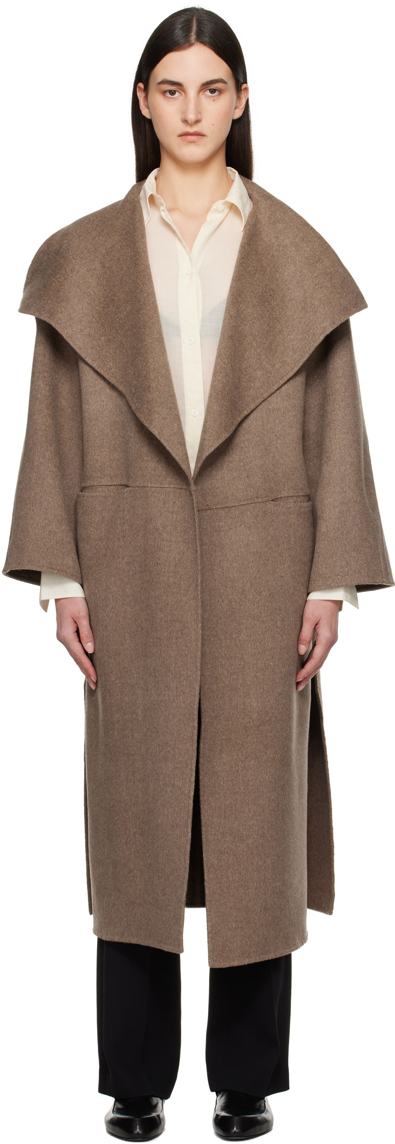 Frakker TOTEME TOTEME Signature Wool Cashmere Coat Brun | 251-WRO885-FB0360, 0