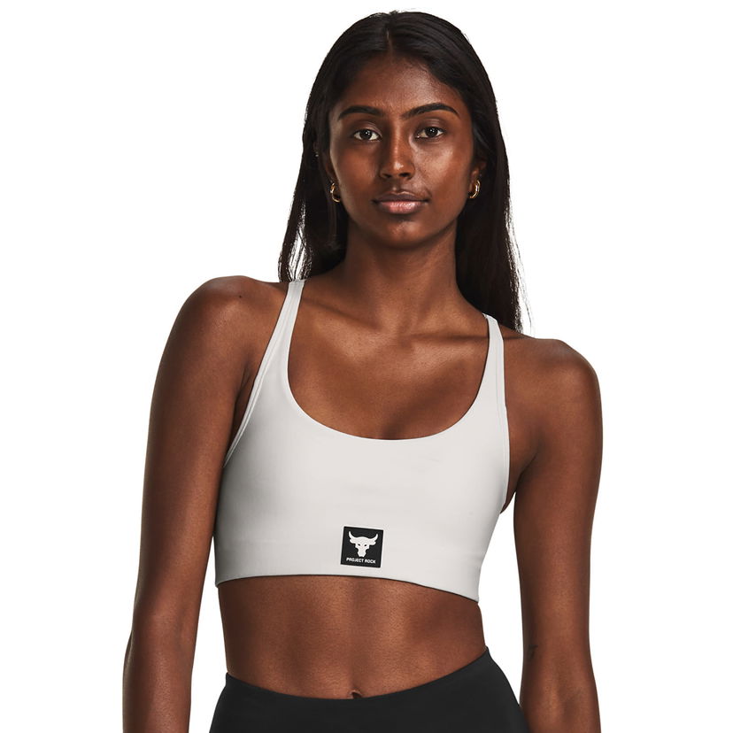 Bh Under Armour Project Rock All Train Bra White Clay Hvid | 1380181-114