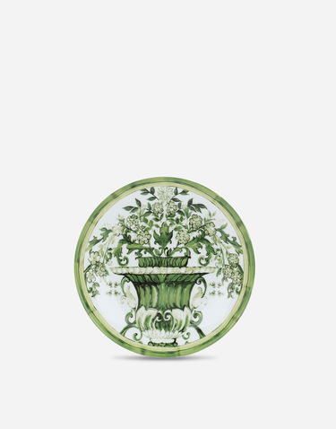 Home decor Dolce & Gabbana Dolce & Gabbana Set of 2 Porcelain Dessert Plates with Green Floral Urn Design Grøn | TC0S03TCA88UV019, 2