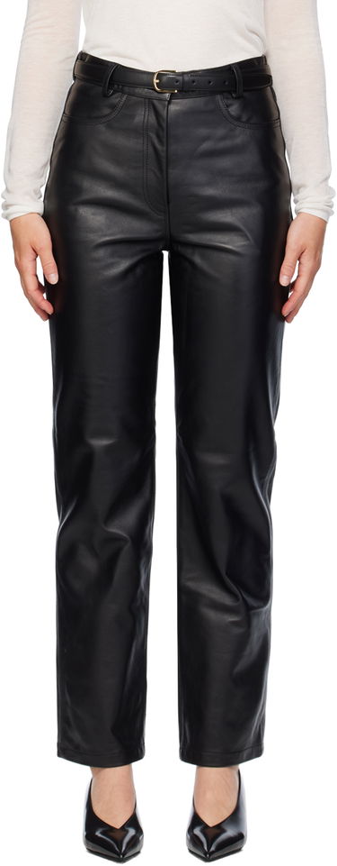 Bukser TOTEME Straight Leather Pants Sort | 243-WRB0195-LE0065, 0