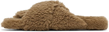 Tøj Yves Salomon Yves Salomon Curly Merino Slippers Brun | 25W23WAA162XXMECL, 2