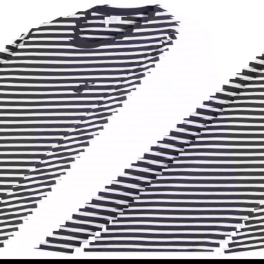 T-shirt MAISON KITSUNÉ Maison Kitsuné Fox Head Patch Mariner Striped Long Sleeve T-Shirt Mørkeblå | OM00125KJ0044-S481, 1