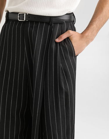 Bukser Dolce & Gabbana Dolce & Gabbana Pinstripe Linen-Blend Double Darts Pants Sort | GP10DTFR3F0S8053, 3