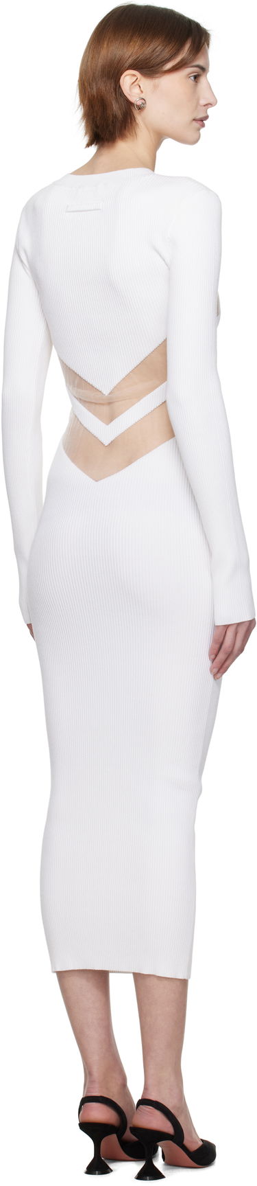 Kjole Jean Paul Gaultier Jean Paul Gaultier 'The Chevrons' Midi Dress Hvid | 25/33-F-RO379-M085-01, 2