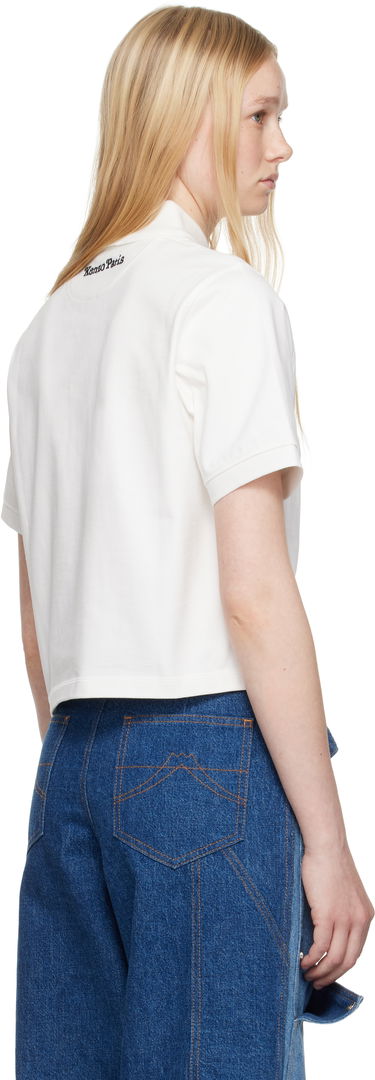 Polo skjorte KENZO Kenzo Paris VERDY Edition Embroidered Cropped Polo Hvid | FF52TS1704SB, 2