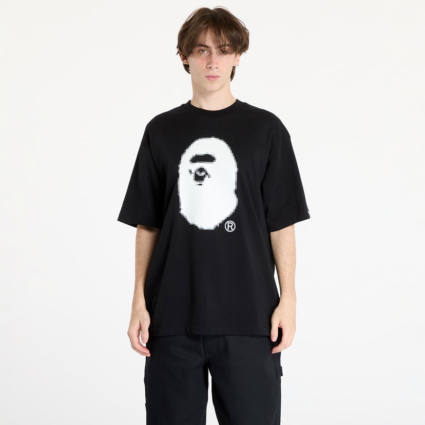 T-shirt BAPE Pixel Ape Head Relaxed Fit Tee Black Sort | 001TEK801348M BLK
