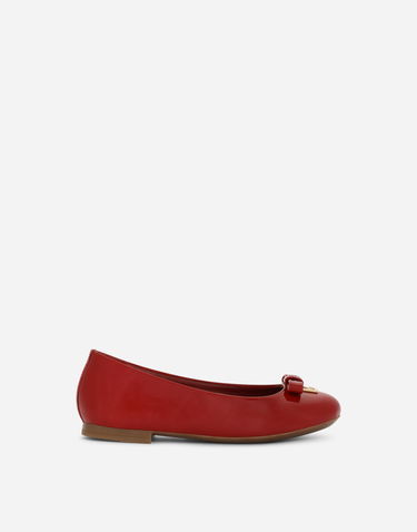 Sneakers og sko Dolce & Gabbana Dolce & Gabbana Patent Leather Ballet Flats With Metal Dg Logo Rød | D11141A132887124, 0