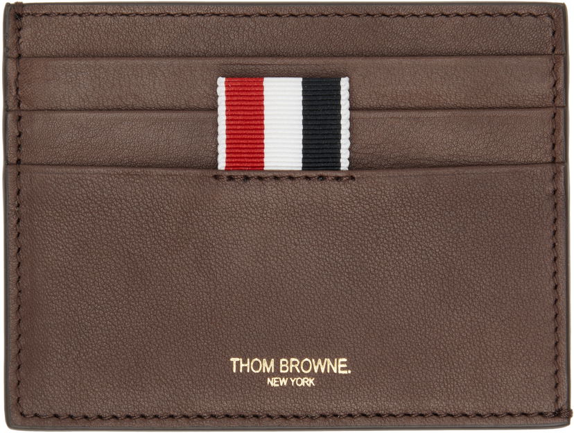 Tegnebog Thom Browne Thom Browne Soft Calf Leather Double Card Holder Brun | MAW031A-L0117