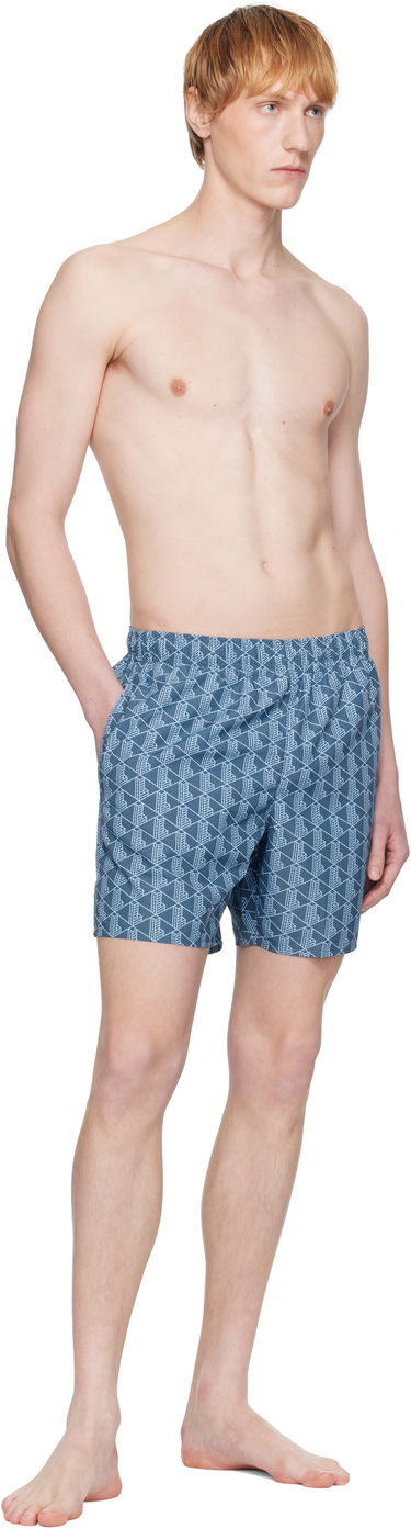 Badetøj Lacoste Geometric Print Swim Shorts Blå | MH9086-HGI, 3