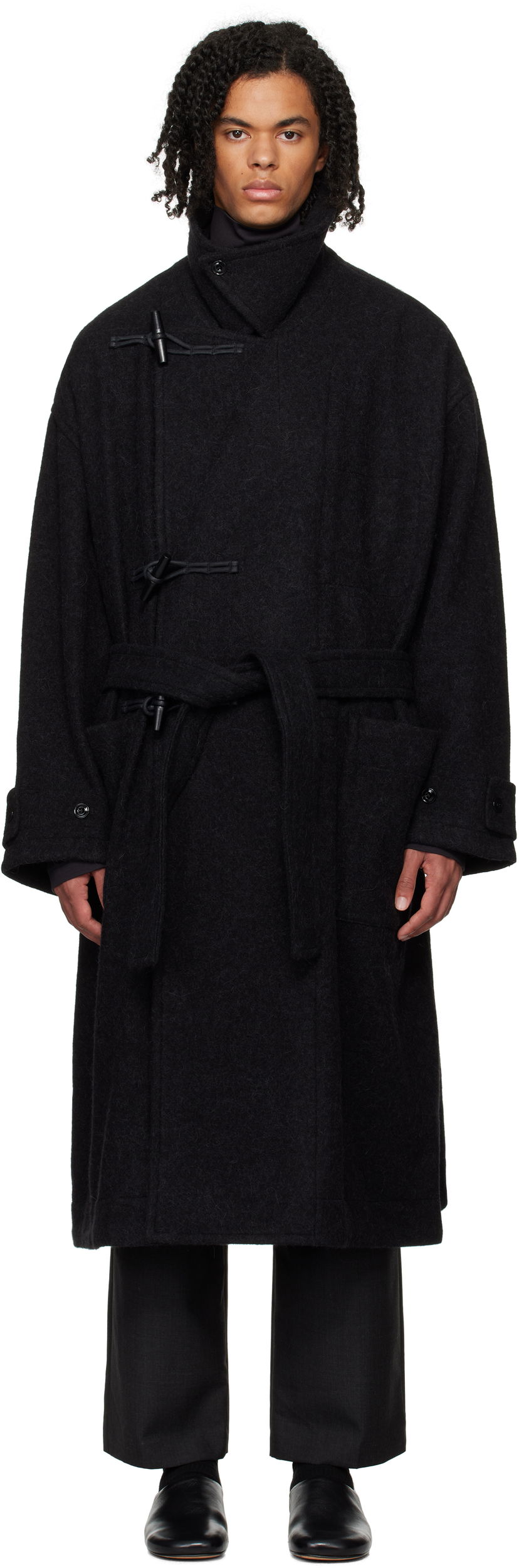 Frakker LEMAIRE Duffle Overcoat Sort | CO1073 LF504