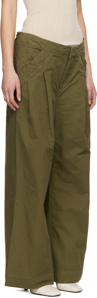 Bukser Entire Studios Entire Studios Wares Pleated Wide-Leg Trousers Grøn | ESU-S25-3007-AR, 1