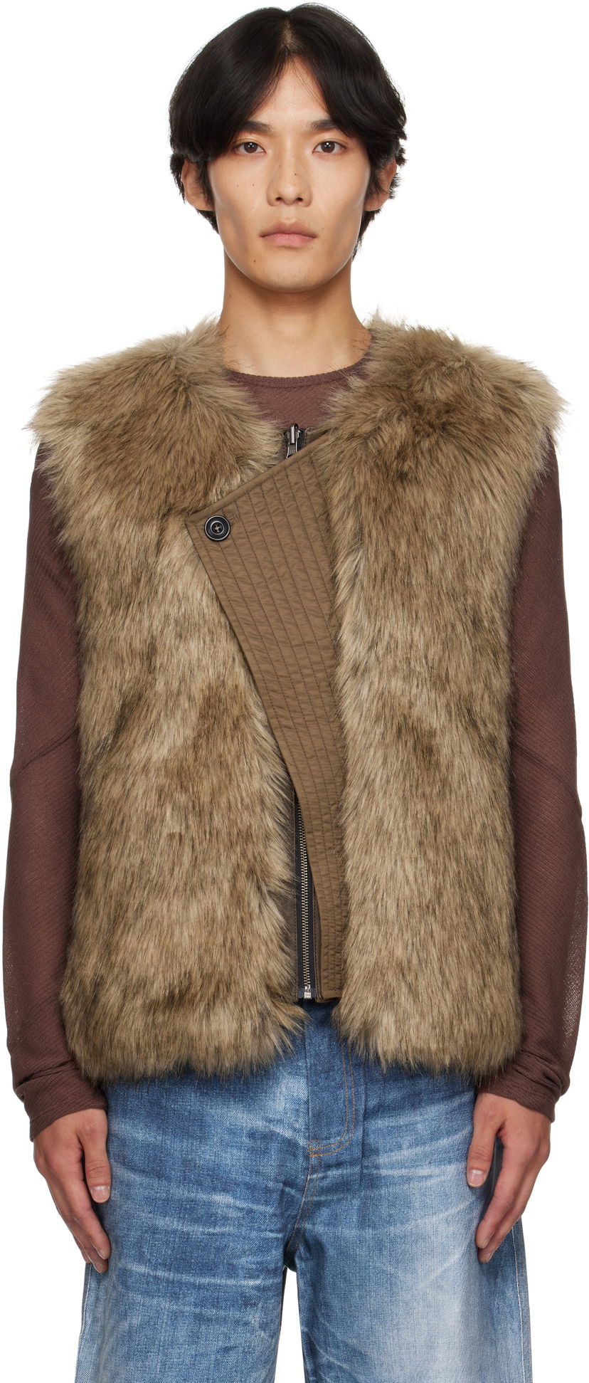 Vest Andersson Bell Andersson Bell Reversible Faux-Leather & Faux-Fur Vest Brun | awa722u