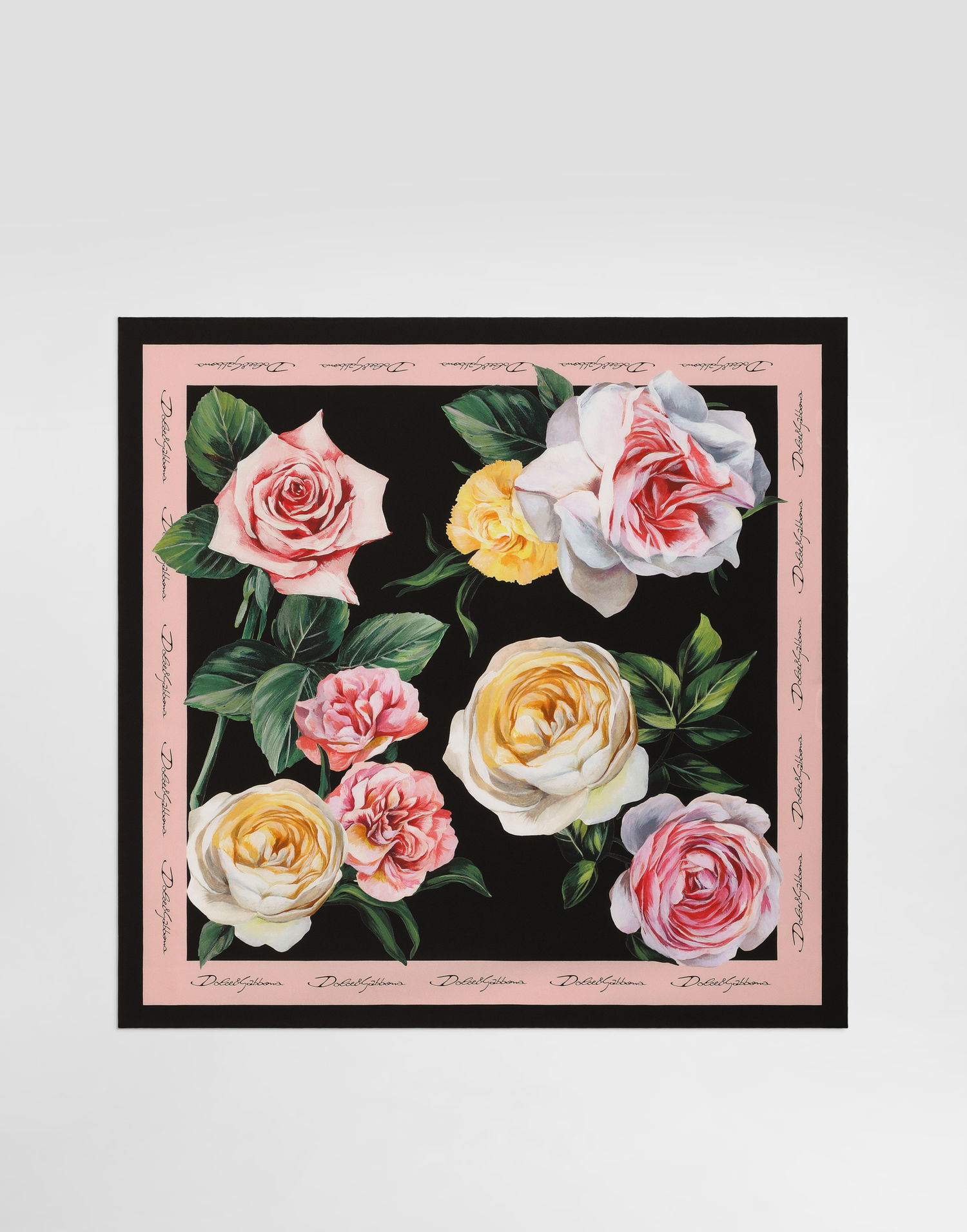 Tørklæde Dolce & Gabbana Dolce & Gabbana Rose and Peony Print Silk Twill Square Scarf Lyserød | FN092RGDCUIHH5IY, 0