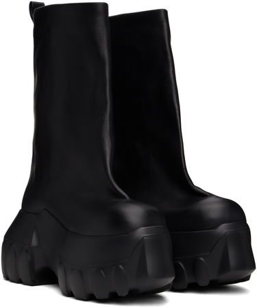 Tøj Rick Owens Rick Owens Hollywood Flared Mega Tractor Boots Sort | RU01E5864 LOO, 3