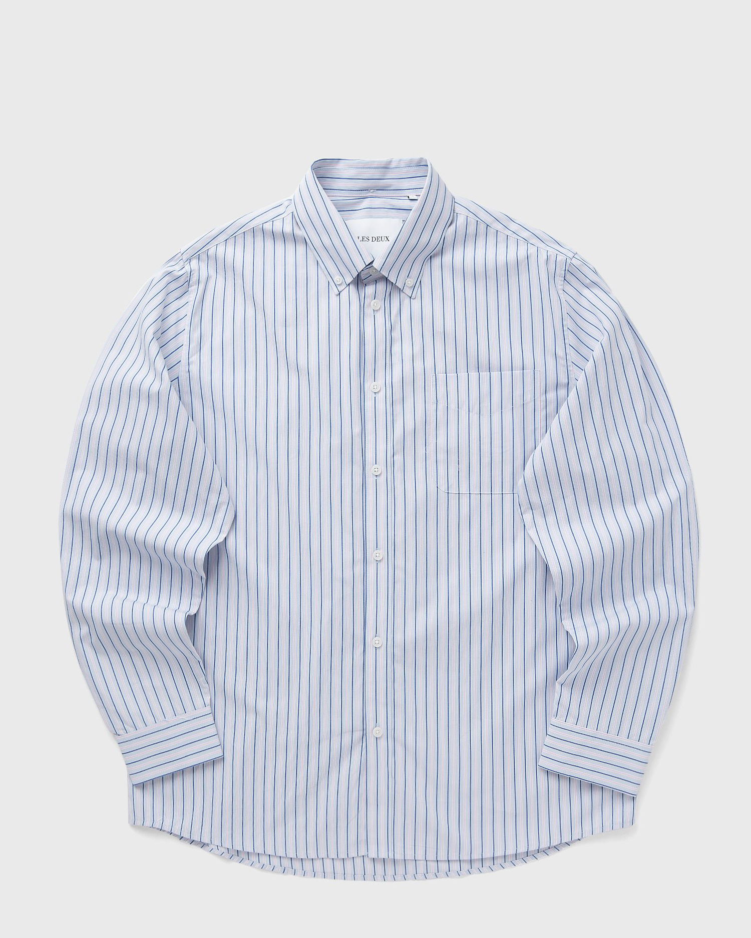 Skjorte Les Deux Les Deux Kent Stripe Peached Poplin Shirt, Size XL Blå | LDM410206-456679, 0